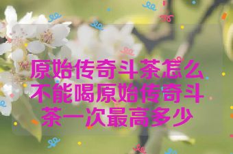 原始传奇斗茶怎么不能喝原始传奇斗茶一次最高多少
