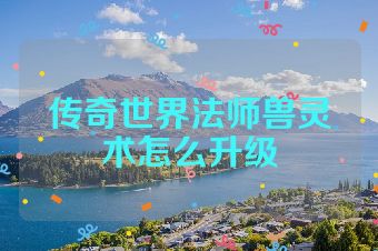 传奇世界法师兽灵术怎么升级