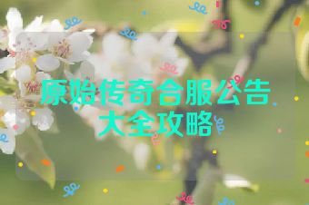 原始传奇合服公告大全攻略
