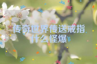 传奇世界传送戒指什么怪爆