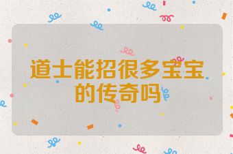 道士能招很多宝宝的传奇吗