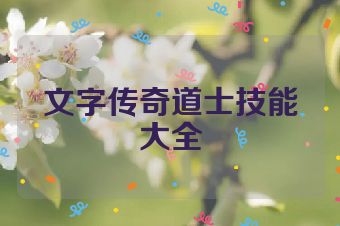 文字传奇道士技能大全