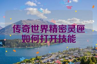 传奇世界精密灵匣如何打开技能