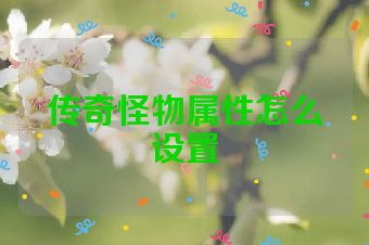 传奇怪物属性怎么设置