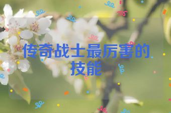传奇战士最厉害的技能