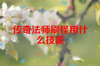 传奇法师刷怪用什么技能