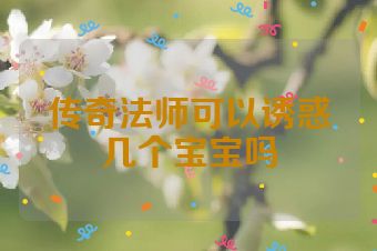 传奇法师可以诱惑几个宝宝吗