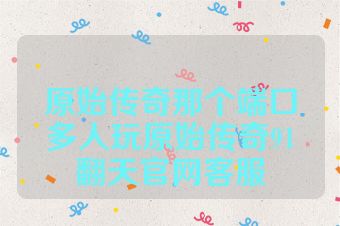 原始传奇那个端口多人玩原始传奇91翻天官网客服
