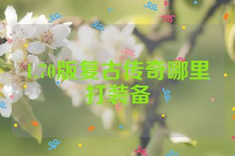1.70版复古传奇哪里打装备