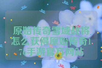 原始传奇雪域战将怎么获得原始传奇176手游官方网站