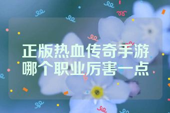 正版热血传奇手游哪个职业厉害一点