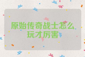 原始传奇战士怎么玩才厉害