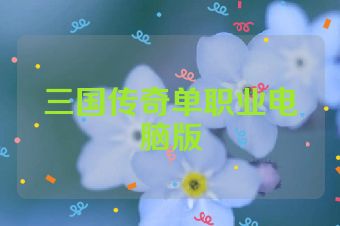 三国传奇单职业电脑版