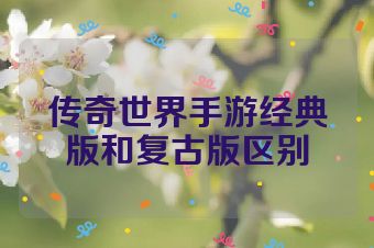 传奇世界手游经典版和复古版区别