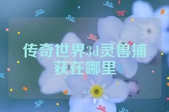 传奇世界3d灵兽捕获在哪里