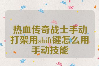 热血传奇战士手动打架用shift键怎么用手动技能