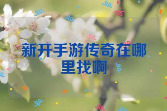 新开手游传奇在哪里找啊