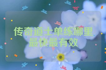 传奇道士单练哪里最快最有效