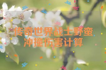 传奇世界战士野蛮冲撞伤害计算