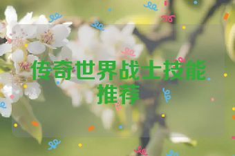 传奇世界战士技能推荐