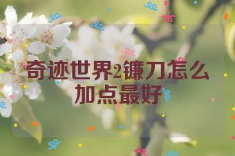 奇迹世界2镰刀怎么加点最好
