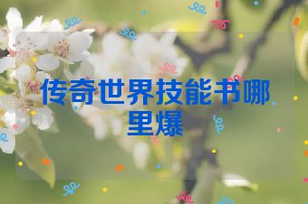 传奇世界技能书哪里爆
