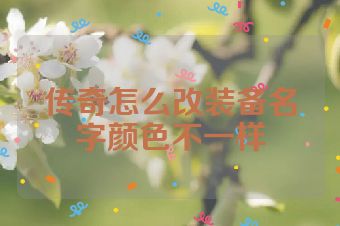 传奇怎么改装备名字颜色不一样