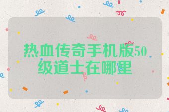热血传奇手机版50级道士在哪里