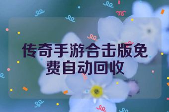 传奇手游合击版免费自动回收