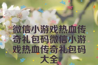 微信小游戏热血传奇礼包码微信小游戏热血传奇礼包码大全