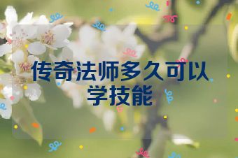传奇法师多久可以学技能