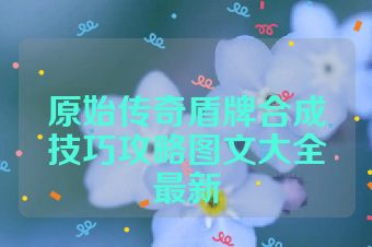 原始传奇盾牌合成技巧攻略图文大全最新