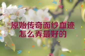 原始传奇面纱血迹怎么弄最好的