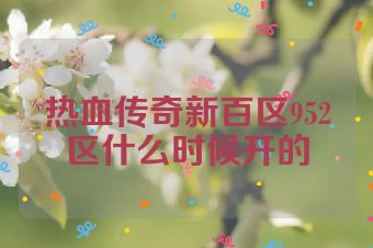 热血传奇新百区952区什么时候开的