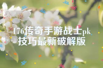176传奇手游战士pk技巧最新破解版