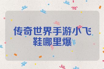 传奇世界手游小飞鞋哪里爆
