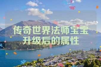 传奇世界法师宝宝升级后的属性