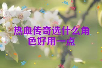 热血传奇选什么角色好用一点