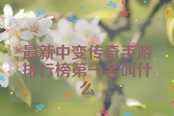 最新中变传奇手游排行榜第一名叫什么