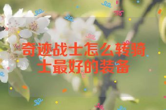 奇迹战士怎么转骑士最好的装备