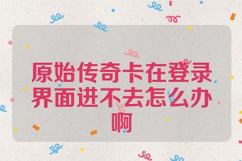 原始传奇卡在登录界面进不去怎么办啊