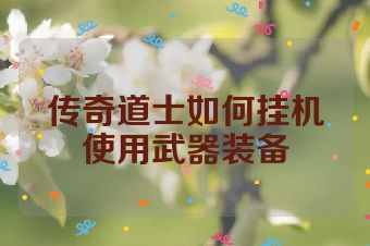 传奇道士如何挂机使用武器装备