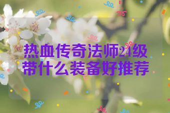 热血传奇法师24级带什么装备好推荐