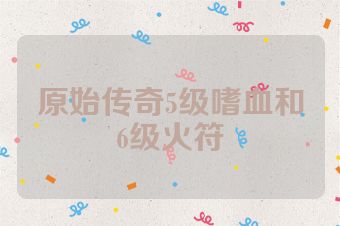 原始传奇5级嗜血和6级火符