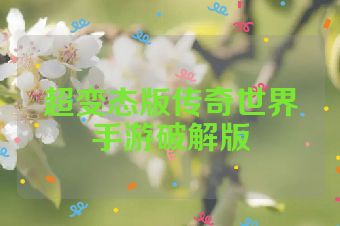 超变态版传奇世界手游破解版
