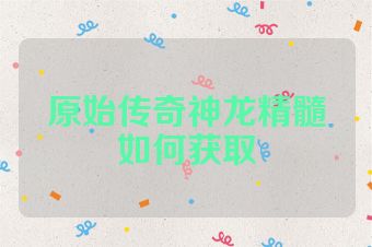 原始传奇神龙精髓如何获取