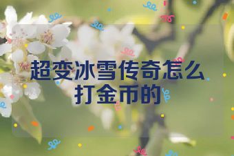 超变冰雪传奇怎么打金币的