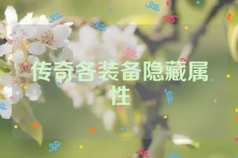 传奇各装备隐藏属性