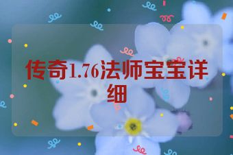 传奇1.76法师宝宝详细