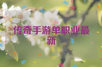 传奇手游单职业最新